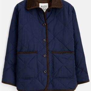 Alex Mill Women’s Barn Jacket. Navy Blue and Brown Quilted Utility Jacket.